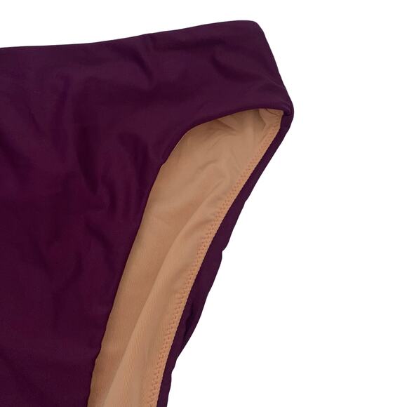 New J. Crew Burgundy Purple High Rise Bikini Swim Bathing Suit Bottom Size Small - Picture 3 of 8